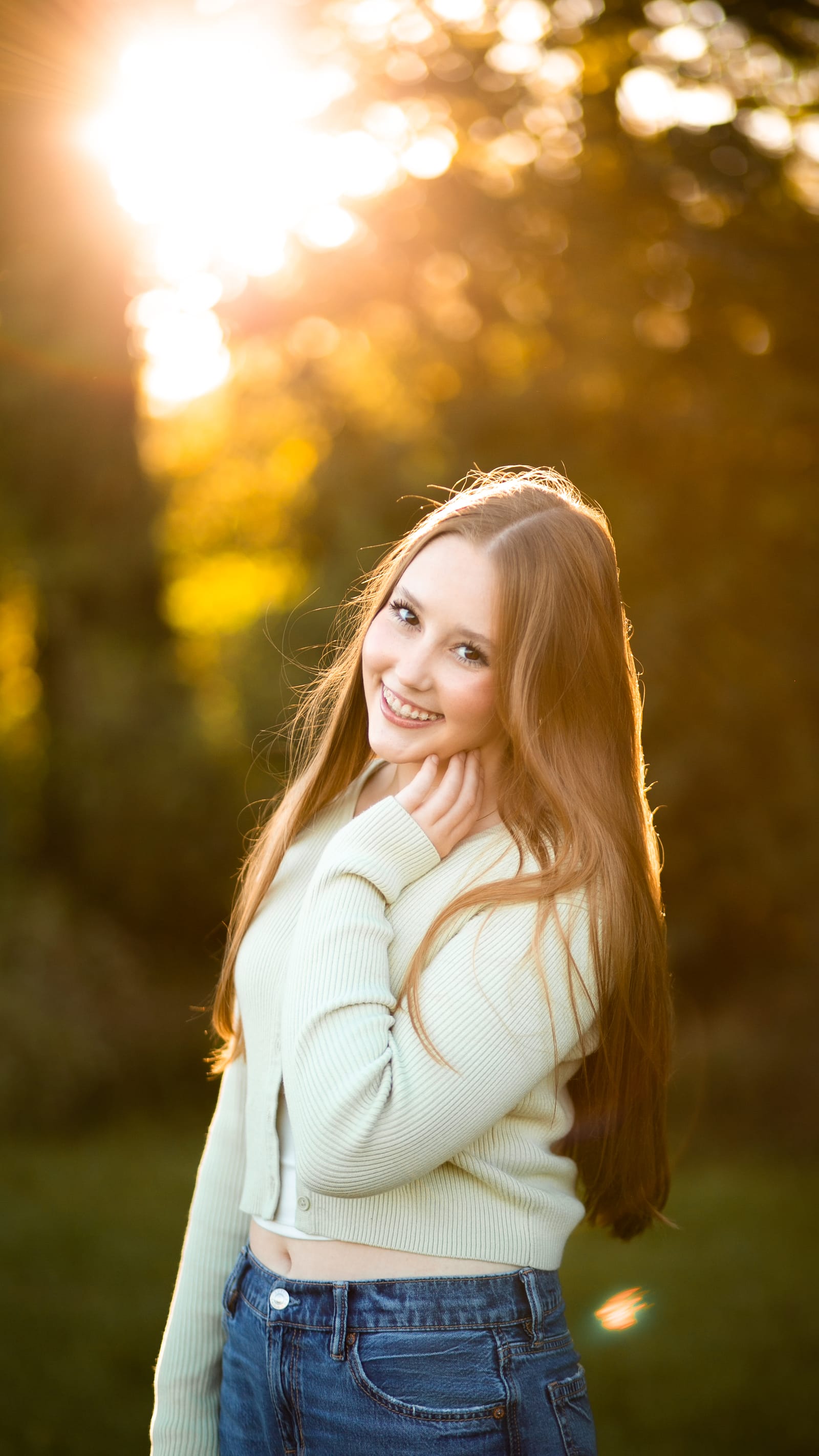 Portrait in golden hour sunlight